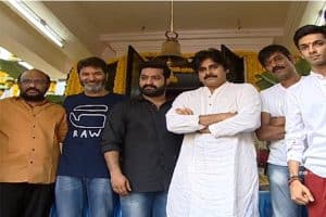 ప‌వ‌న్ క్లాప్‌.. త్రివిక్ర‌మ్ న‌వ్వులు.. ఎన్టీఆర్ సినిమా ప్రారంభం