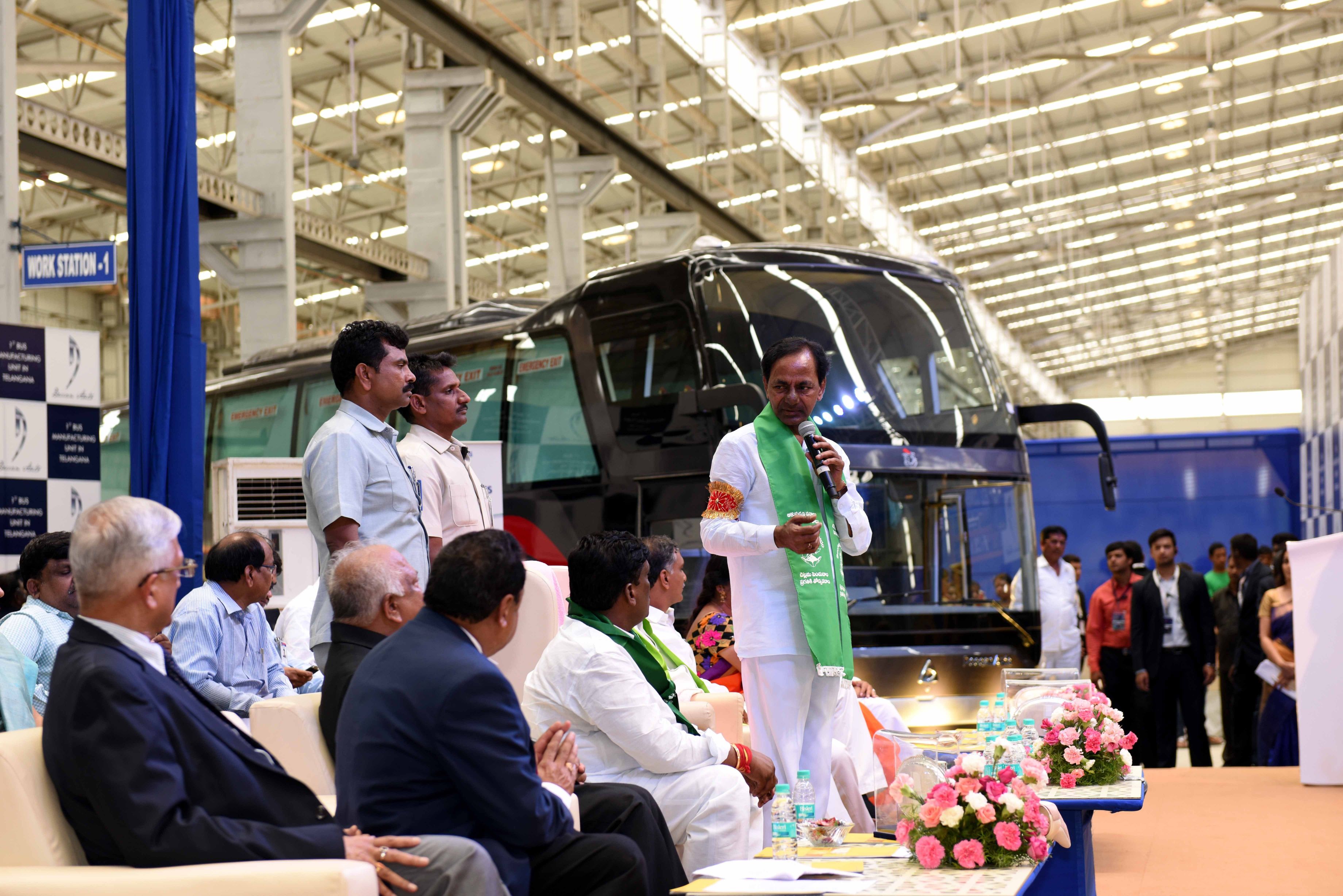 KCR launches first bus producing unit in TS