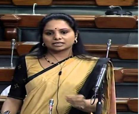 Kavita targets AP CM in Lok Sabha