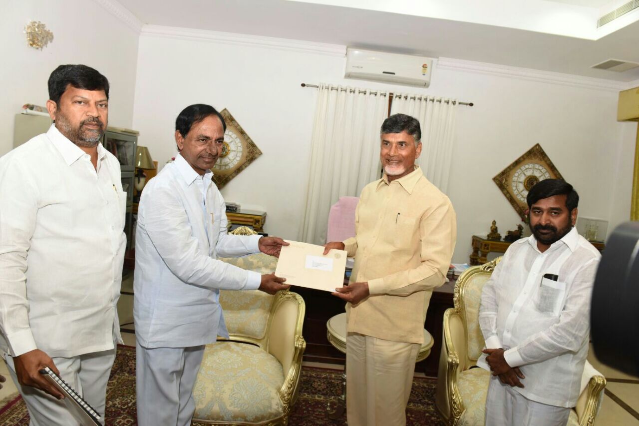 Naidu invites KCR to Amaravati ceremony