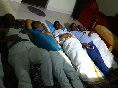 Harish-Rao-Sleeping-on-Floor