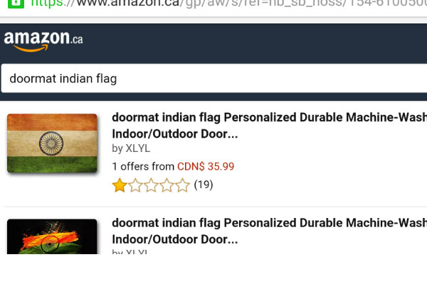 Amazon removes Indian flag doormat, amazon india flag,