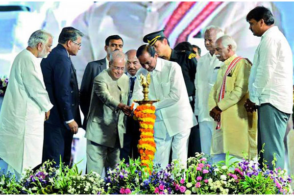 CM KCR in his first visit to OU, avoids students