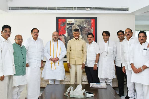 Amit Shah, Chandrababu discuss alliance, presidential poll