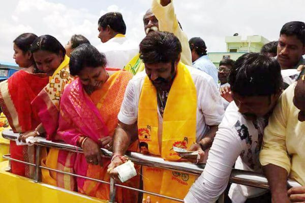 Balayya doles out Cash in Nandyal roadshow