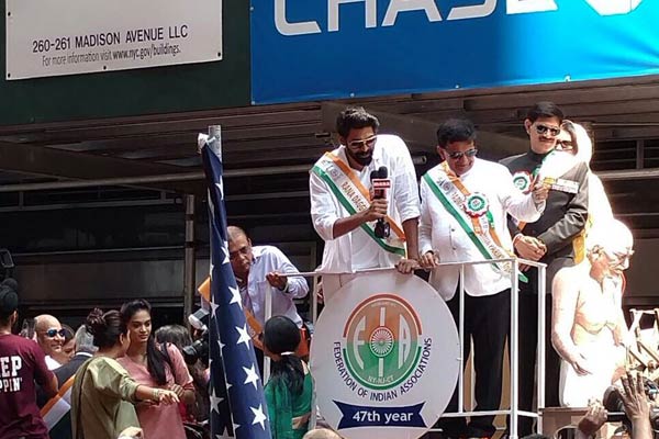 Tamannaah, Rana participate in India Day Parade in NY