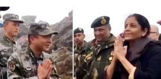 Sitharaman teaches 'namaste' to Chinese troops