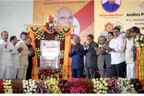 President inaugurates Andhra Fibre Grid project