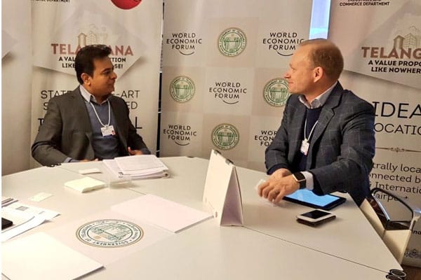 Telangana minister woos investors at WEF