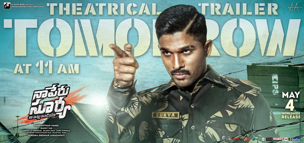 Naa Peru Surya trailer treat tomorrow