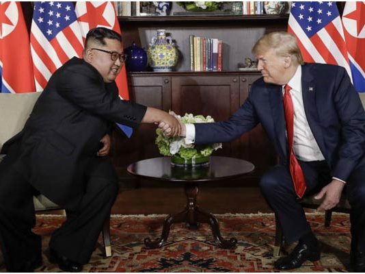 Trump, Kim begin summit meeting in Singapore