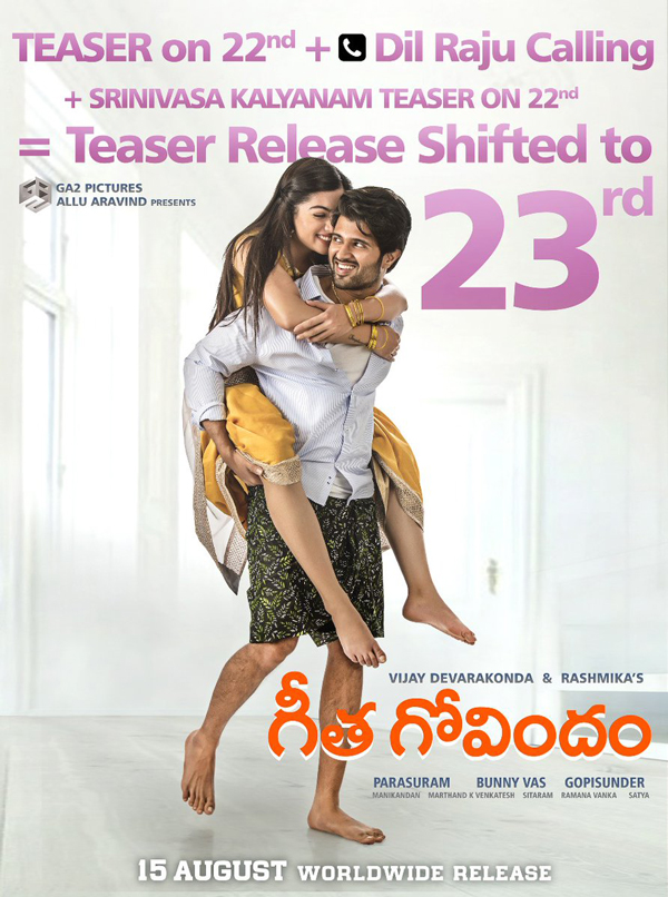 Geetha Govindam – Interesting poster on Dil Raju