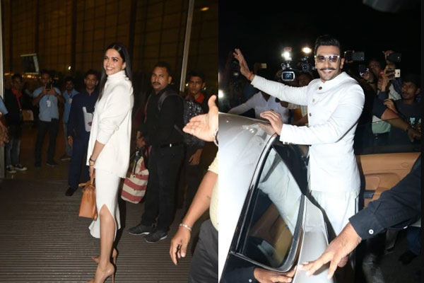 Twinning in White: Deepika and Ranveer off to Italy