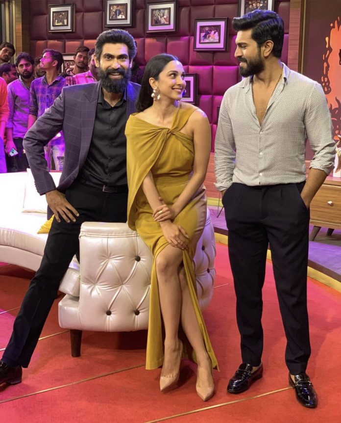 Charan and Kiara promote VVR in Rana's show