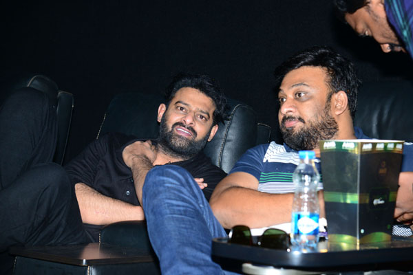 Prabhas watching Saaho movie at AMB Cinemas