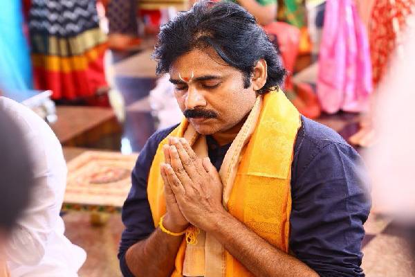 Pawan visits temple developed by Megha Reddy