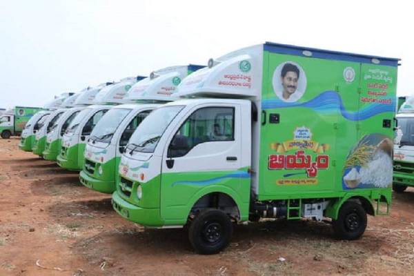 Ramesh gives colours twist to Jagan ration vehicles