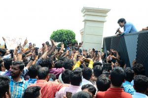 Ram Charan interacting with fans