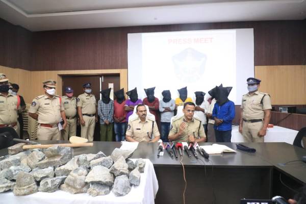AP police arrest 10 treasure hunters for hammering Nandi idol