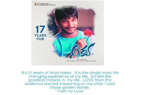 ‘Arya’ turns 17: Allu Arjun recalls how film changed his course as an actor