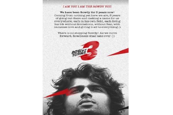 Vijay Deverakonda celebrates 3 years of his fashion brand Rowdy