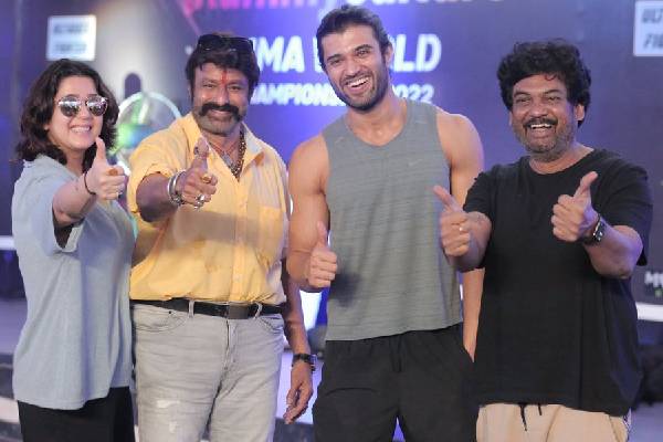 Balakrishna surprises Team Liger in Goa