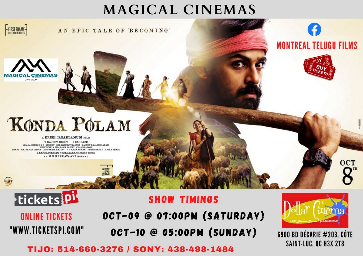 Konda Polam USA, UK and Montreal List