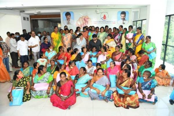 Women’s Day: Chiranjeevi felicitates female film production workers