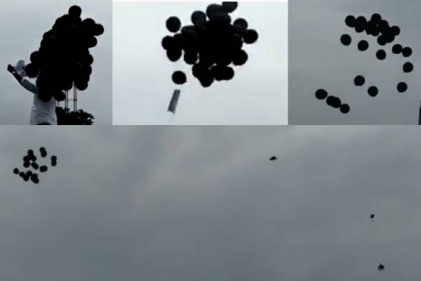 Black balloons released at Vijayawada airport during PM’ visit