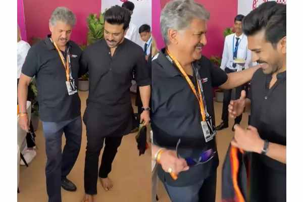 Ram Charan teaches Anand Mahindra hookstep of ‘Naatu Naatu’