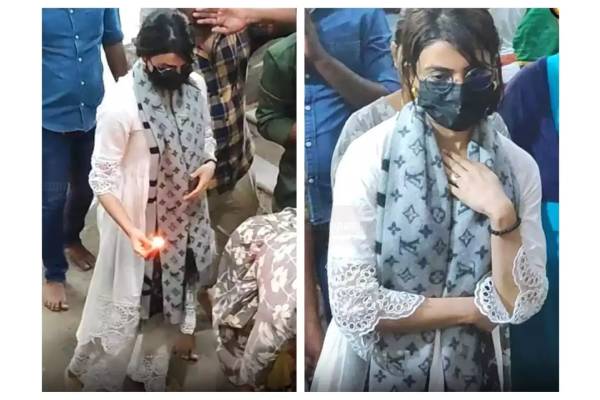 Samantha climbs 600 steps barefoot, prays to Palani Murugan