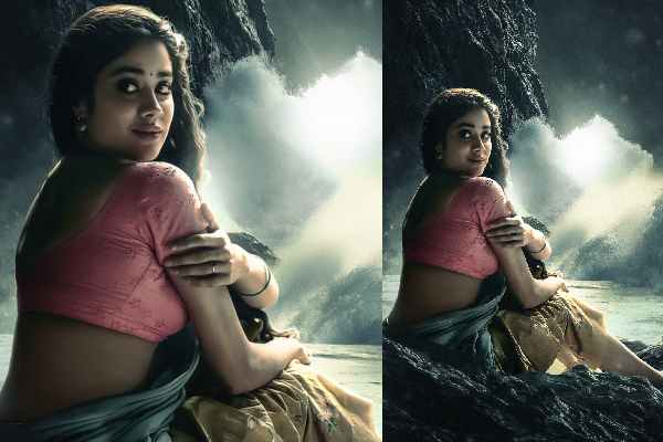 janhvi kapoor as heroine in ntr 30 movie official poster release