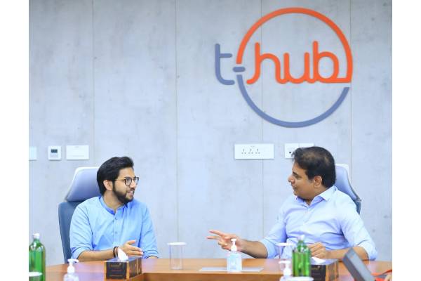 Aaditya Thackeray visits T-Hub, meets KTR