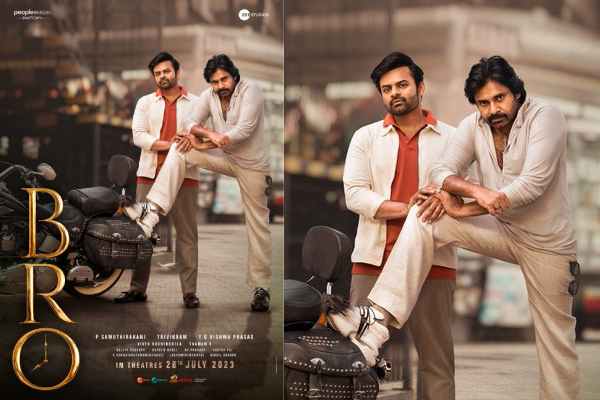 Pawan Kalyan and Sai Dharam Tej’s stylish-combo look from Bro, directed by Samuthirakani, launched