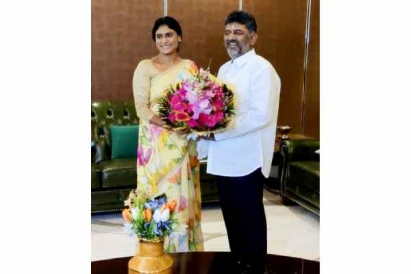 YSR Telangana party chief Sharmila meets K’taka dyCM Shivakumar