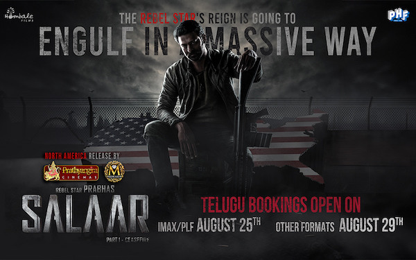 Rebellious Dinosaur SALAAR USA Bookings Opens on Friday, Aug 25th