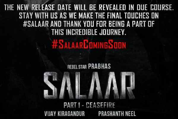 Official word from the team of Salaar