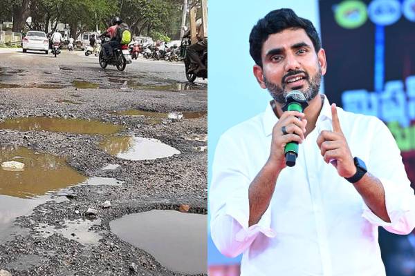 This poor condition of roads reflect dirty rule of Jagan, says Lokesh