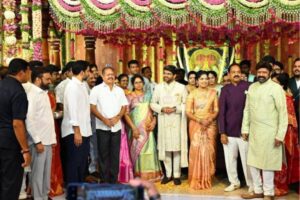 Photos : Lokesh and Balakrishna at Kakinada Rural MLA Pantham Nanaji’s son’s wedding