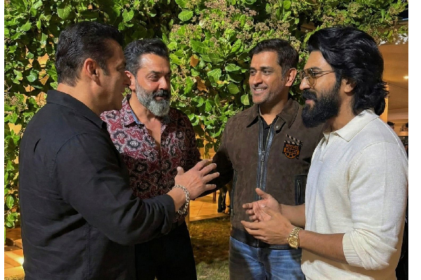 Rare Pic: Ram Charan with Salman Khan and MS Dhoni