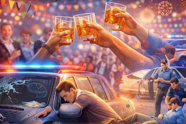 New Year Celebrations Turn Chaotic as Drunk Driving and Drugs Trouble Police