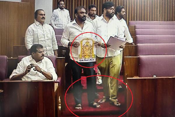 AP Legislative Council Uproar Over Use of Lord Venkateswara Images During Protest