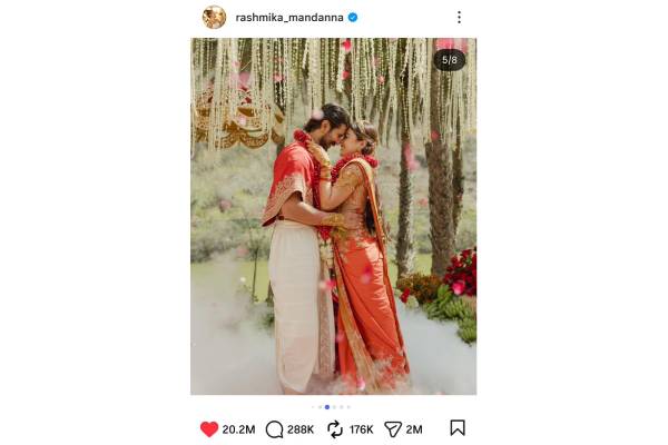 Rashmika’s Wedding post Creates Records