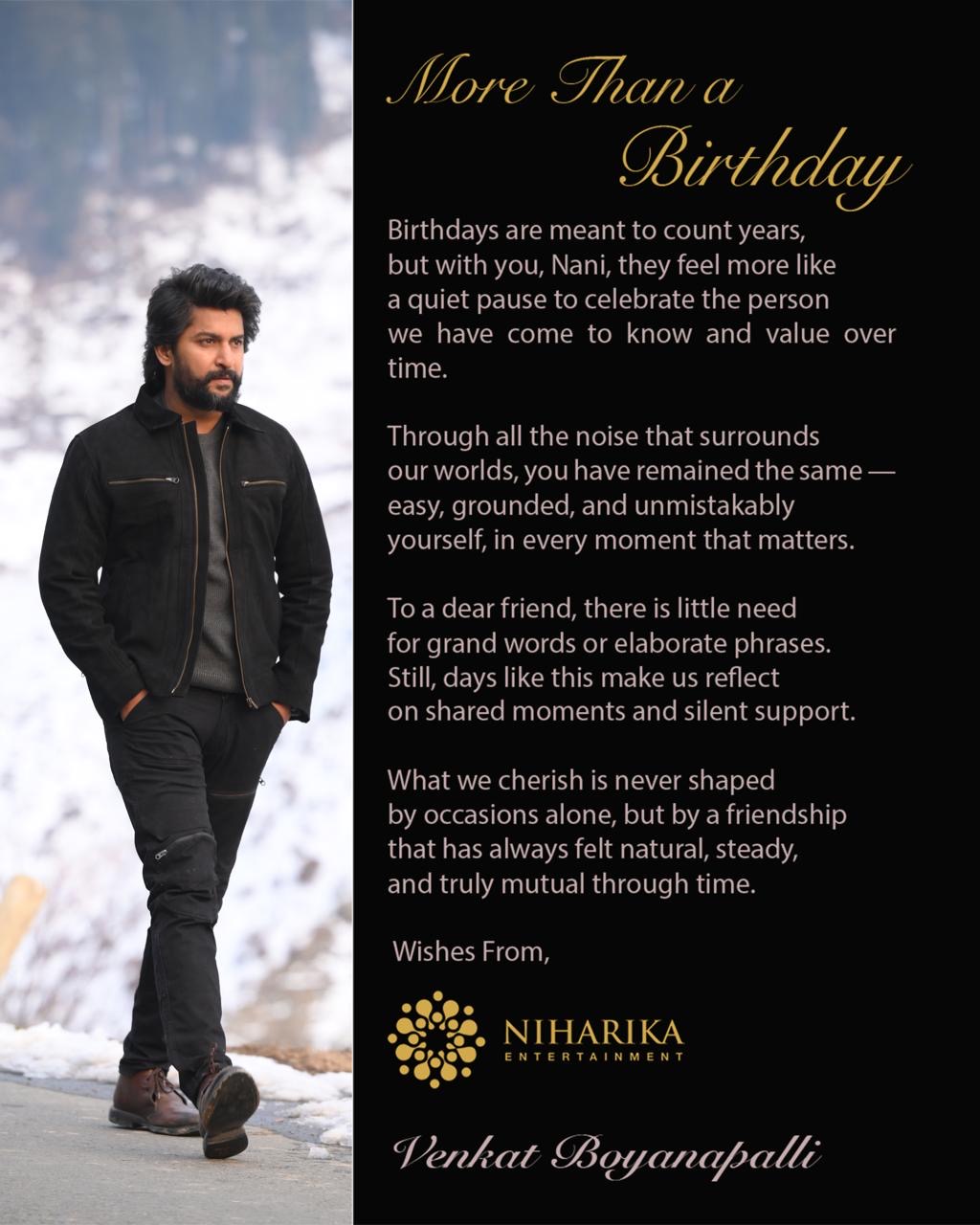 Producer Venkat Boyanapalli heartfelt wishes to Nani