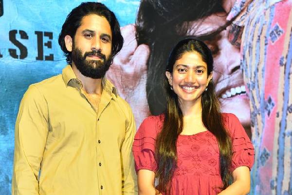 naga chaitanya and sai pallavi in thandel press meet